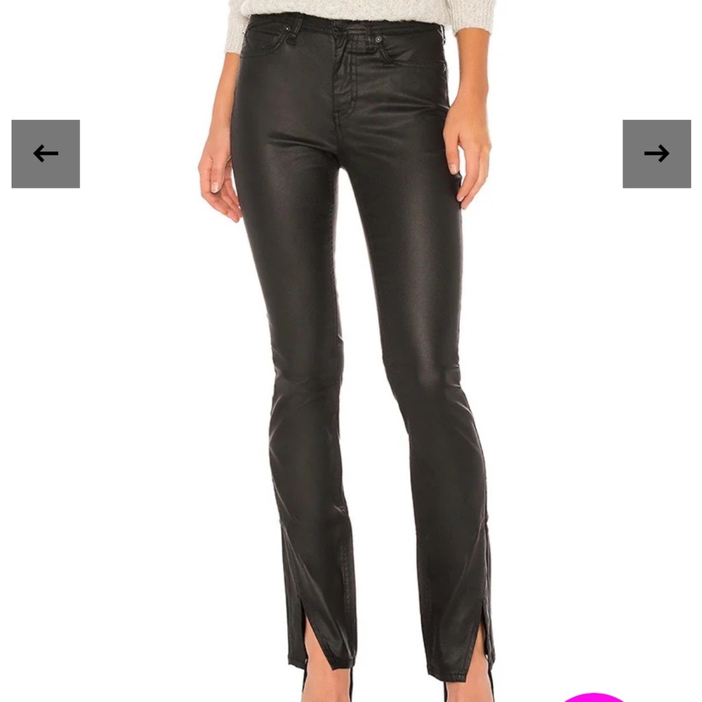 We The Free Spellbound Faux Leather Coated Bootcut Jean Black Size 28